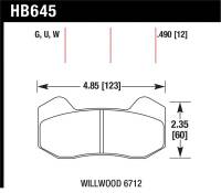 Hawk Performance - Hawk Performance kHB645U.490 Hawk Wilwood DynaPro 6 (Type 6712) DTC-70 Brake Pads - Image 4