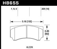 Hawk Performance kHB655B.620 Hawk Alcon HPS 5.0 Street Brake Pads