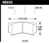 Hawk Performance - Hawk Performance kHB655N.620 Hawk Alcon RC4498X600 Street HP Plus Brake Pads - Image 2