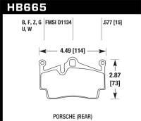 Hawk Performance kHB665B.577 Hawk 13-16 Porsche 911 Rear HPS 5.0 Brake Pads