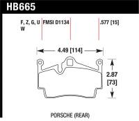 Hawk Performance kHB665Z.577 Hawk 2014-2015 Porsche Cayman Performance Ceramic Street Rear Brake Pads