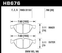 Hawk Performance kHB676Z.780 Hawk 06-10 BMW M5/M6 Perf Ceramic Street Front Brake Pads
