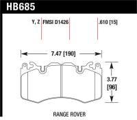 Hawk Performance kHB685Z.610 Hawk 10-11 Range Rover/Range Rover Sport Supercharged Performance Ceramic Street Front Brake Pads