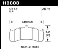 Hawk Performance kHB688B.710 Hawk AP Racing/Alcon HPS 5.0 Brake Pads