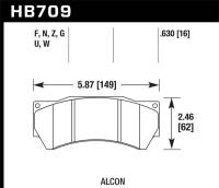 Hawk Performance kHB709B.630 Hawk HPS 5.0 Brake Pads Ferro-Carbon Black Powder Coat 16mm Pad Thickness