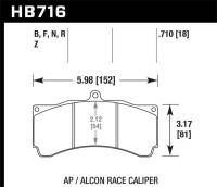Hawk Performance kHB716U.710 Hawk AP Racing/Alcon Universal DTC-70 Race Brake Pads