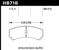 Hawk Performance kHB718W.654 Hawk AP Racing DTC-30 Race Brake Pads
