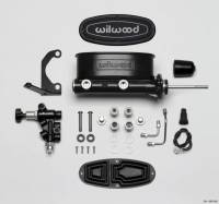 Wilwood 261-13626-BK Wilwood HV Tandem M/C Kit w L/H Bracket & Prop Valve - 15/16in Bore Black-W/Pushrod