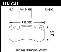 Hawk Performance kHB731Z.620 Hawk 13-16 Mercedes SL Class / 16-17 Audi RS7  Performance Ceramic Front Brake Pads