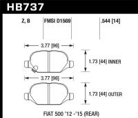 Hawk Performance kHB737B.544 Hawk 12-15 Fiat 500 Abarth Rear HPS 5.0 Brake Pads
