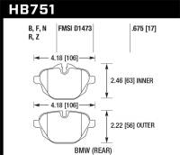 Hawk Performance - Hawk Performance kHB751B.675 Hawk 2015 BMW 428i Gran Coupe / 11-16 535i / 11-16 X3/X4 HPS 5.0 Rear Brake Pads - Image 3