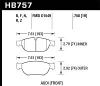 Hawk Performance kHB757Z.758 Hawk Audi 2013 A5 Quattro / 12-16 A6 Quattro/A7 Quattro/A8 Quattro PC Front Brake Pads