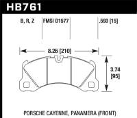 Hawk Performance kHB761Z.593 Hawk 10-13 Porsche Panamera / 12-15 Cayenne  Performance Ceramic Luxury & Touring Front Brake Pad