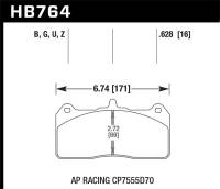 Hawk Performance kHB764B.628 Hawk AP Racing Caliper w/ 36mm Rotor HPS 5.0 Performance Street Brake Pads