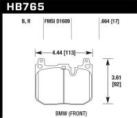 Hawk Performance kHB765U.664 Hawk 13-16 BMW 328i xDrive DTC-70 Front Race Brake Pads