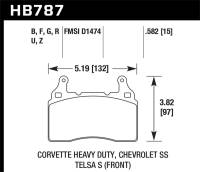 Hawk Performance kHB787B.582 Hawk 15-17 Chevy Corvette Z06 HPS 5.0 Front Brake Pads