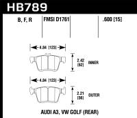 Hawk Performance kHB789Z.600 Hawk 15-20 Audi A3/S3 Performance Ceramic Street Rear Brake Pads