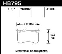 Hawk Performance kHB795B.618 Hawk 14-17 Mercedes-Benz CLA 45 AMG/15-17 Mercedes-Benz GLA 45 AMG HPS 5.0 Front Brake Pads