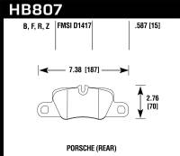 Hawk Performance kHB807B.587 Hawk 2014 Porsche 911 HPS 5.0 Rear Brake Pads