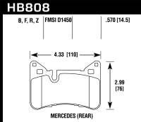 Hawk Performance kHB808Z.570 Hawk 10-15 Mercedes-Benz E63 AMG / 14-16 Mercedes-Benz E63 AMG S Ceramic Street Rear Brake Pads