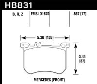 Hawk Performance kHB831B.667 Hawk 13-17 Mercedes-Benz SL550 HPS 5.0 Front Brake Pads