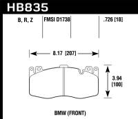Hawk Performance kHB835B.726 Hawk 13-16 BMW 5 Series HPS 5.0 Front Brake Pads