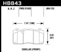 Hawk Performance kHB843U.604 Hawk 2016 Cadillac CTS DTC-70 Front Race Brake Pads