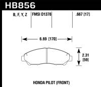 Hawk Performance kHB856Z.667 Hawk 09-15 Honda Pilot Performance Ceramic Street Front Brake Pads