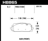 Hawk Performance kHB865Z.620 Hawk 18-19 Audi S5 Performance Ceramic Street Front Brake Pads