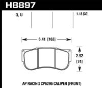 Hawk Performance - Hawk Performance kHB897U1.18 Hawk DTC-70 AP Racing CP6269 Race Brake Pads - Image 3