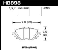 Hawk Performance kHB898G.572 Hawk 17-19 Fiat 124 Spider DTC-60 Front Brake Pads