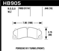 Hawk Performance kHB905N.646 Hawk 14-18 Porsche 911 HP Plus Street Front Brake Pads