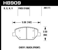 Hawk Performance kHB909B.660 Hawk 16-18 Chevrolet Camaro HPS 5.0 Front Brake Pads
