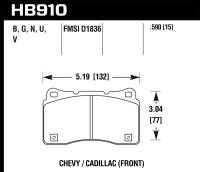 Hawk Performance kHB910U.590 Hawk 15-16 Cadillac XTS / Chevrolet Corvette DTC-70 Front Brake Pads