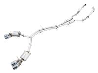 AWE Tuning 3010-42056 AWE Tuning Audi B9 S4 Touring Edition Exhaust - Non-Resonated (Silver 102mm Tips)