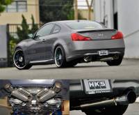 HKS 32009-BN003 HKS 08-13 Infiniti G37 Coupe Dual Hi-Power Ti Tip Catback Exhaust (SUS304 NO COATING)
