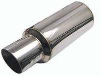 Injen SES225TT Injen 2 3/8 Universal Muffler w/Titanium burnt rolled Tip and stainless steel resonated inner wall