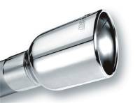 Borla 20156 Borla Universal Polished Tip Single Round Rolled Angle-Cut w/Clamp (inlet 2 1/2in. Outlet 4 x 4in) *