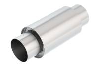 Borla 40004S Borla 3 -1/2in In/Out x 5in Round x 8in Long XR-1 Sportsman Shorty Racing Muffler