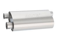 Borla 400499 Borla Universal Pro-XS Muffler Oval 3in Inlet/ 2.5in Dual Outlet Transverse Flow Notched Muffler