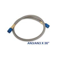 BHHV 15070NOS NOS Stainless Steel Braided Hose -3AN 3-foot Blue