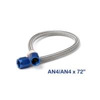 BHHV 15260NOS NOS Stainless Steel Braided Hose -4AN 6-foot Blue