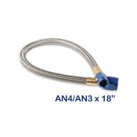BHHV 15345NOS NOS Stainless Steel Braided Hose -4AN to -3AN 18" Blue