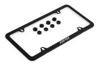 HJQF A1000013 APR License Plate Frame - Slim, Black w/ Hiders