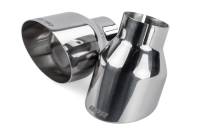 HJQF TPK0004 APR Single-Walled 4" Slash-Cut Tips (Polished Silver) - Set of 2