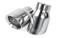 HJQF TPK0006 APR Double-Walled 3.5" Slash-Cut Tips (Polished Silver) - Set of 2