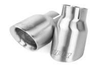 HJQF TPK0007 APR Double-Walled 3.5" Slash-Cut Tips (Brushed Silver) - Set of 2