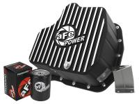 aFe 46-71070B aFe POWER GM Diesel Trucks 01-10 V8-6.6L (td) Pro Series Engine Oil Pan Black w/ Machined Fins