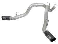 aFe 49-04086-B aFe ATLAS 4in DPF-Back Alum Steel Exhaust System w/Dual Exit Black Tip 2017 GM Duramax 6.6L (td)
