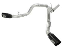 aFe 49-44043-B aFe MachForce XP Exhaust 4inch DP-Back All SS 2011-14 GM Diesel Trucks V8-6.6L LML Black Tips